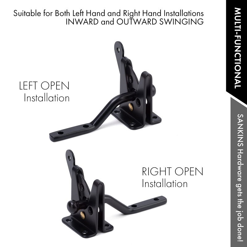 SANKINS Self Locking Gate Latch Automatic Gravity Lever for Wood Fence Gate, Door Latches, Steel, Black - Image 2